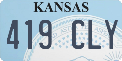 KS license plate 419CLY