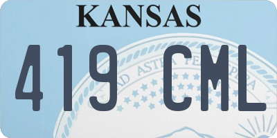 KS license plate 419CML
