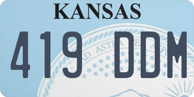 KS license plate 419DDM