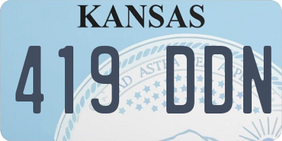 KS license plate 419DDN