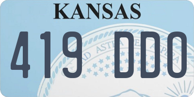KS license plate 419DDO