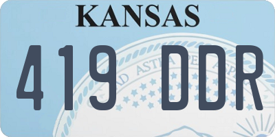 KS license plate 419DDR
