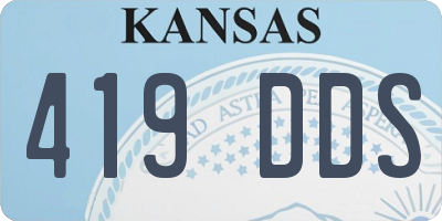 KS license plate 419DDS