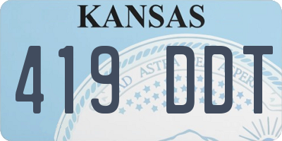 KS license plate 419DDT
