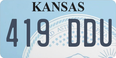 KS license plate 419DDU