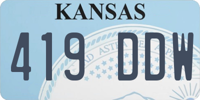 KS license plate 419DDW