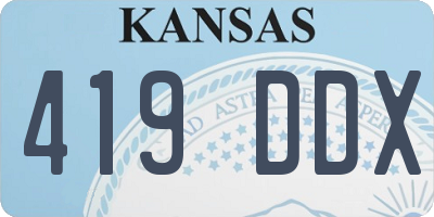 KS license plate 419DDX