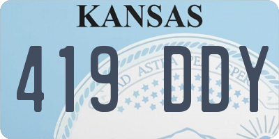 KS license plate 419DDY
