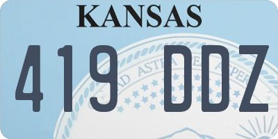 KS license plate 419DDZ
