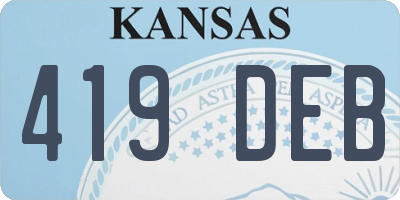 KS license plate 419DEB