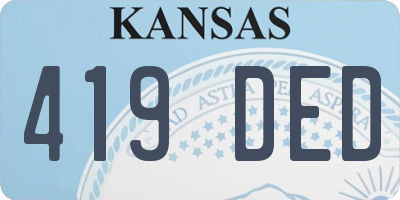 KS license plate 419DED