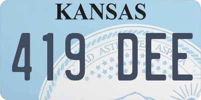 KS license plate 419DEE