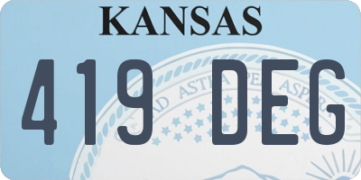 KS license plate 419DEG