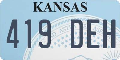 KS license plate 419DEH