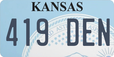 KS license plate 419DEN