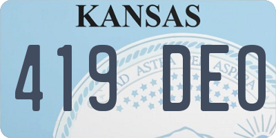 KS license plate 419DEO