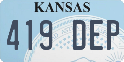 KS license plate 419DEP