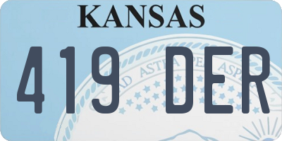 KS license plate 419DER