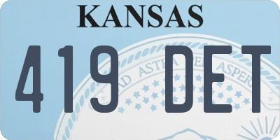 KS license plate 419DET