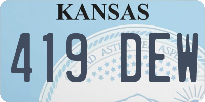 KS license plate 419DEW
