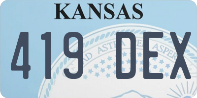 KS license plate 419DEX