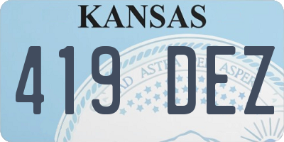 KS license plate 419DEZ