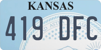 KS license plate 419DFC