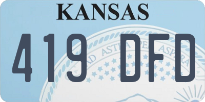 KS license plate 419DFD