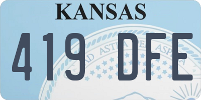 KS license plate 419DFE