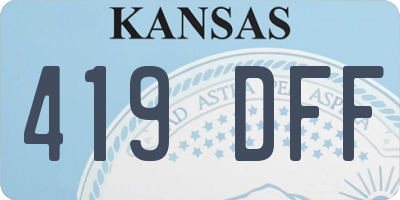 KS license plate 419DFF
