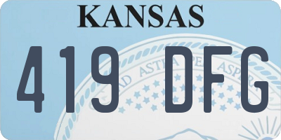 KS license plate 419DFG