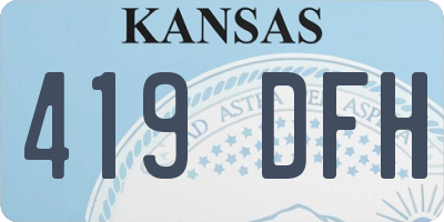 KS license plate 419DFH