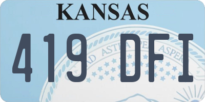 KS license plate 419DFI