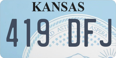 KS license plate 419DFJ