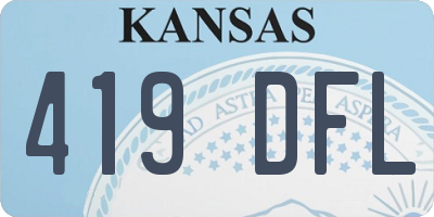 KS license plate 419DFL