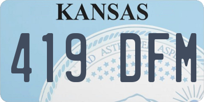 KS license plate 419DFM