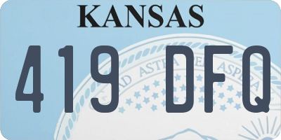 KS license plate 419DFQ