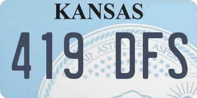 KS license plate 419DFS