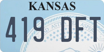 KS license plate 419DFT