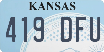 KS license plate 419DFU