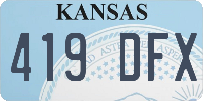 KS license plate 419DFX