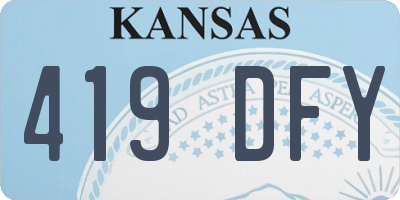 KS license plate 419DFY