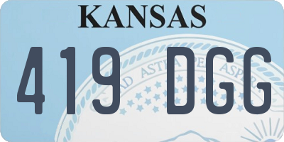 KS license plate 419DGG