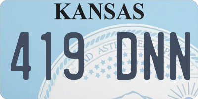 KS license plate 419DNN
