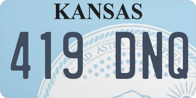 KS license plate 419DNQ