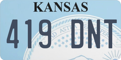 KS license plate 419DNT
