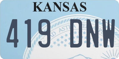 KS license plate 419DNW