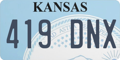 KS license plate 419DNX