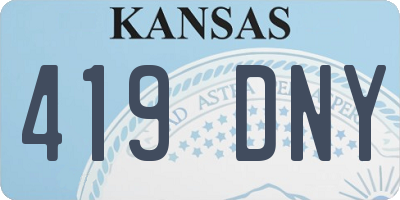 KS license plate 419DNY