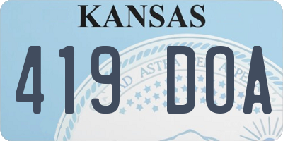 KS license plate 419DOA